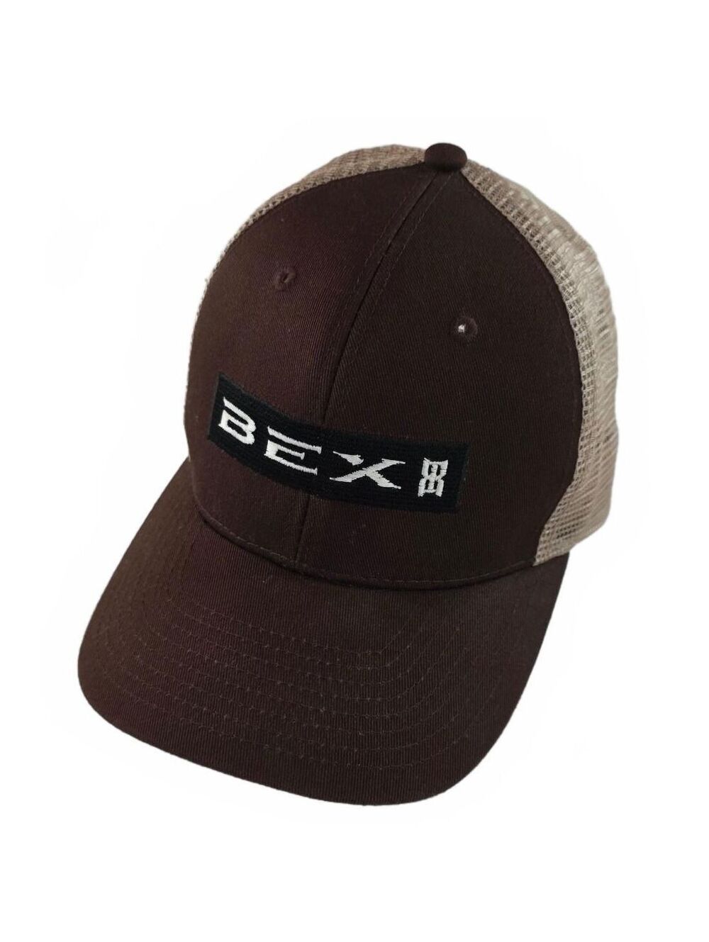 BEX Mesh Back Trucker Hat Unisex Adjustable Brown Tan Casual Streetwear